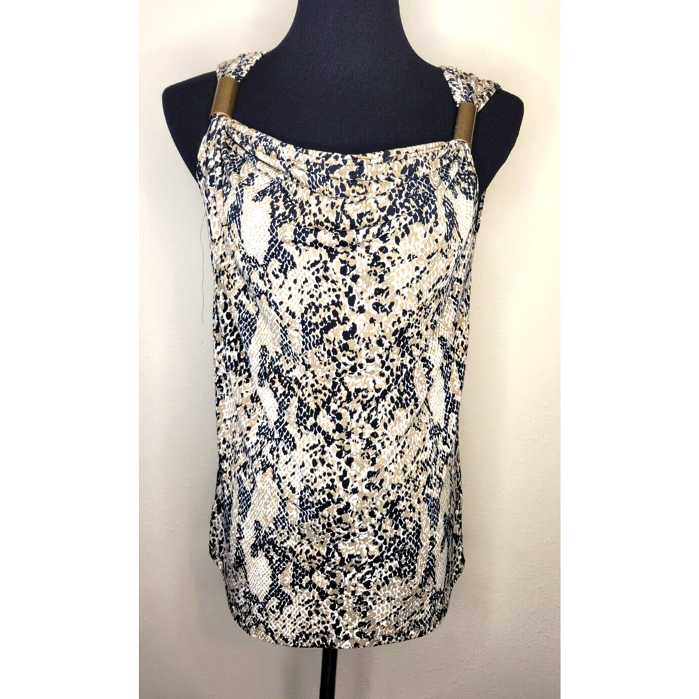 KENNETH COLE REACTION Women’s M Snake Print Sleeveless Career Blouse Top Shirt